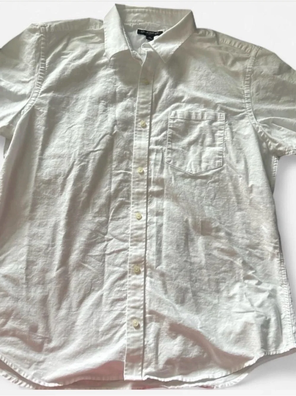 Banana Republic White Short-Sleeve Button-Down Shirt